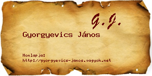 Gyorgyevics János névjegykártya
