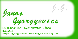 janos gyorgyevics business card