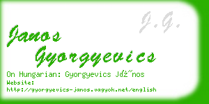 janos gyorgyevics business card